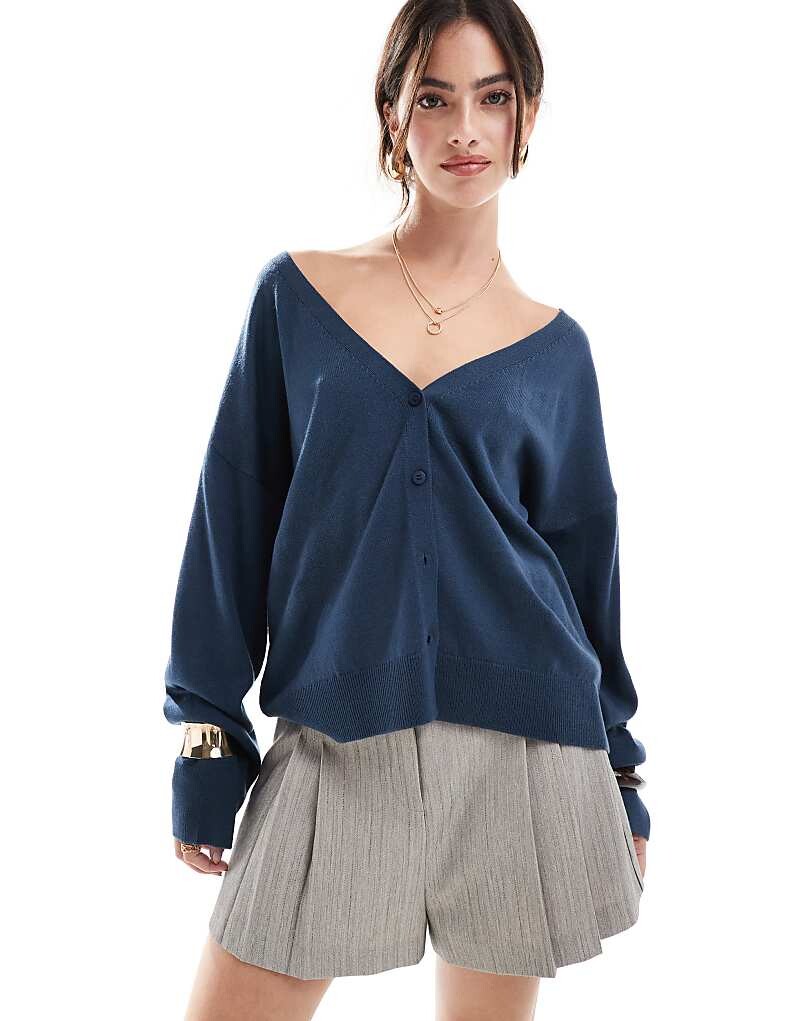 

ASOS DESIGN – темно-синий кардиган свободного кроя