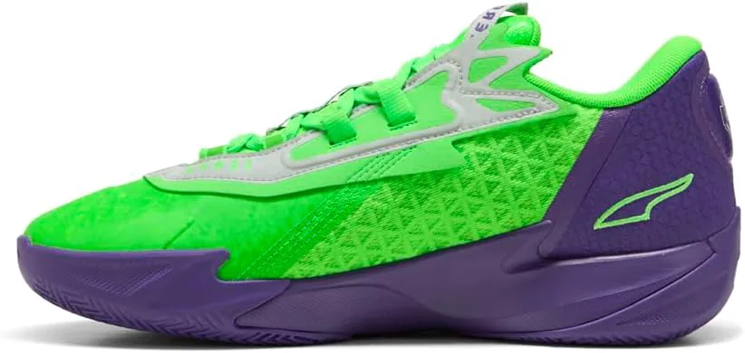 Мужские баскетбольные кроссовки PUMA Scoot Zeros II - серые, фиолетовый/зеленый — фото 3