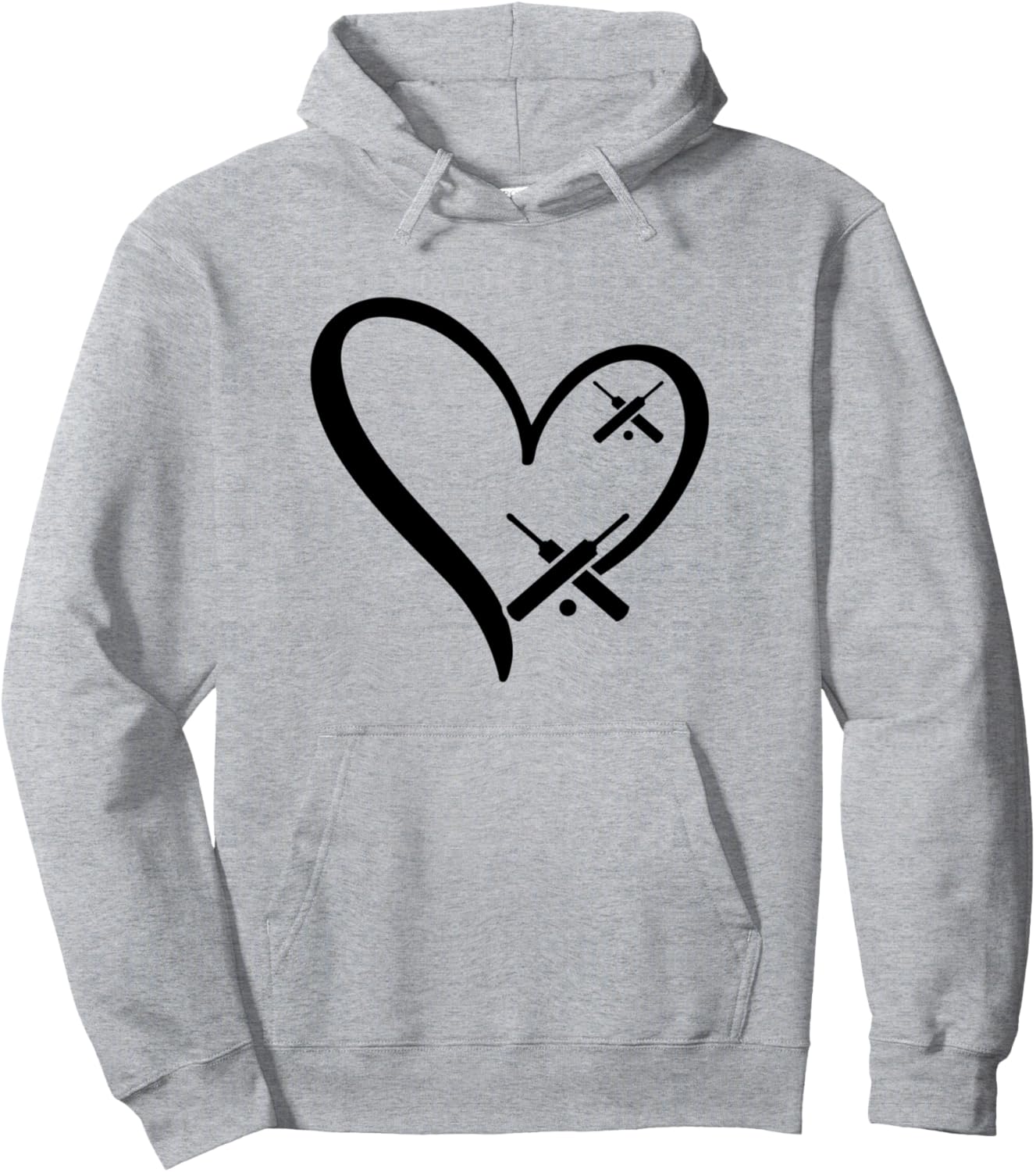 

Худи с надписью «Cricket Heart Cricket Player» Cricketing Cricket Designs, серый