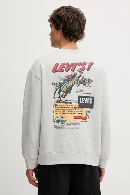 Худи Levi's Relaxed Graphic Crew, серый — фото 3