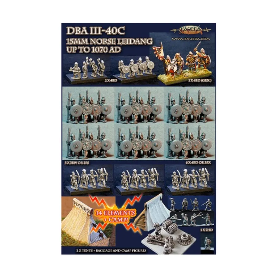 

Скандинавский армейский рюкзак Лейданга (до 1070 г. н. э.), Historical Miniatures - Norse (15mm) (Baueda)