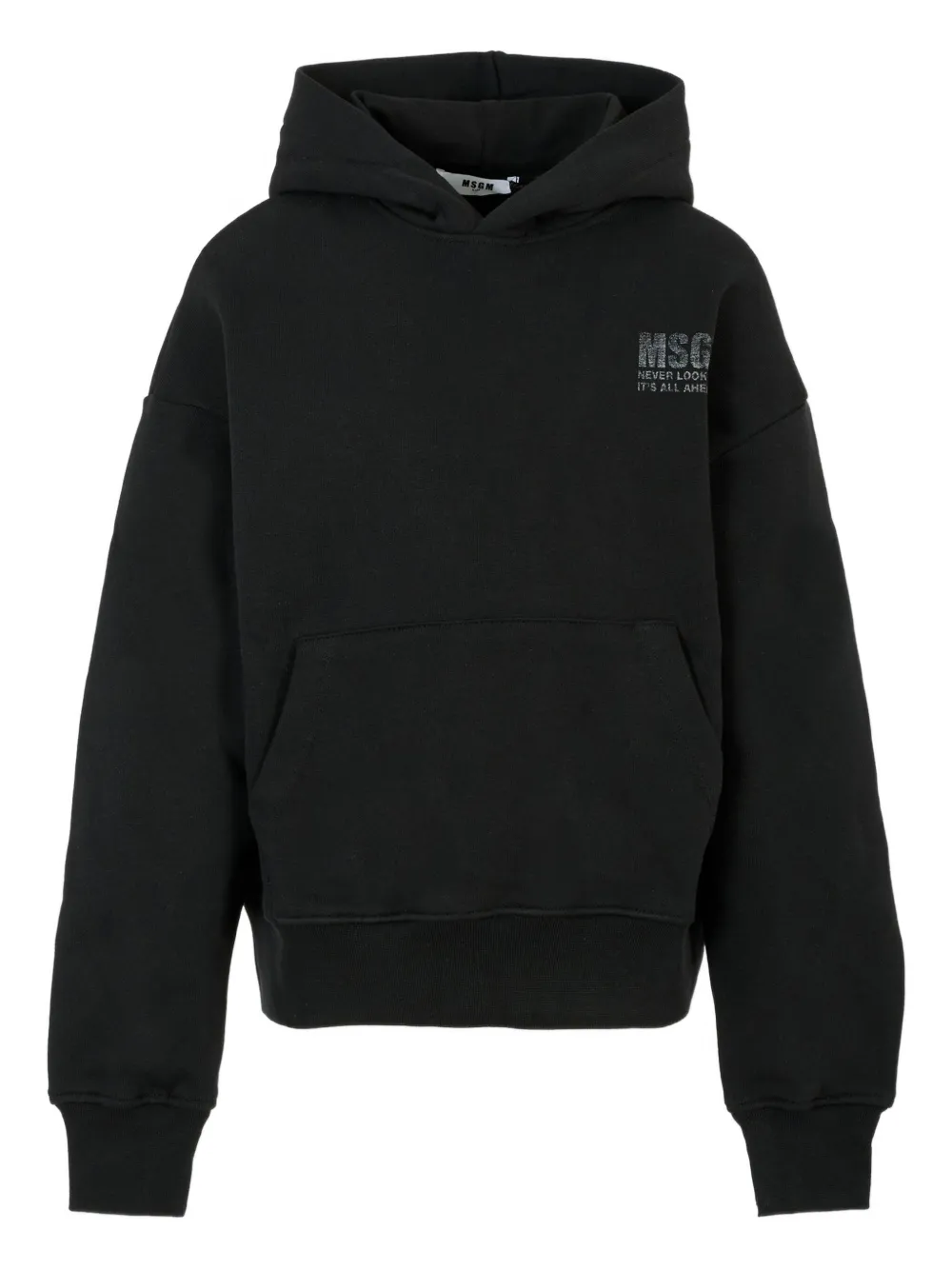 

Толстовка с капюшоном, украшенная кристаллами MSGM Kids, черный