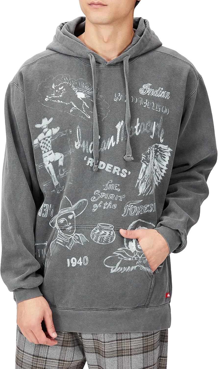 

Толстовка с капюшоном, расписанная вручную, в стиле Дикого Запада Indian