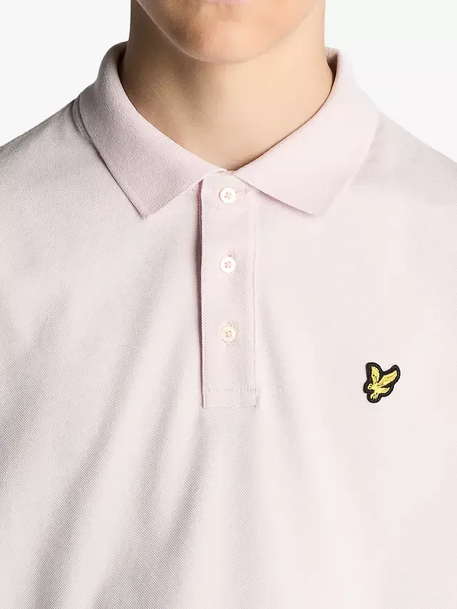 Детская хлопковая футболка-поло с коротким рукавом Lyle & Scott, Light Pink — фото 3