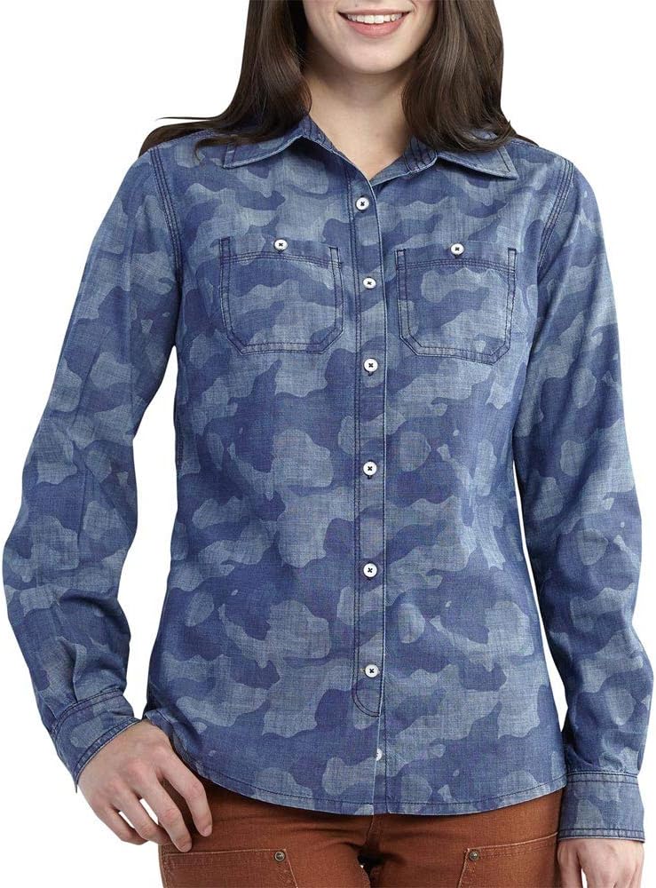 

Женская рубашка Carhartt Milam с принтом, Camo Indigo