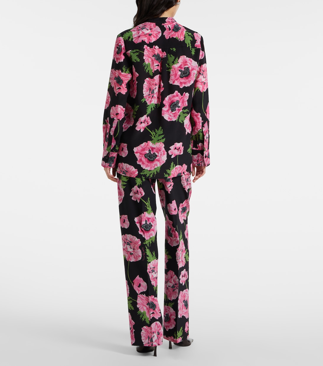 Шелковая рубашка с цветочным принтом в виде мака Stella McCartney, Poppy Print — фото 3
