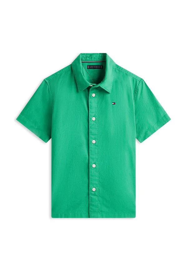 Рубашка-Оксфорд с коротким рукавом и вышивкой флага. Tommy Hilfiger, Bahama Green — фото 4
