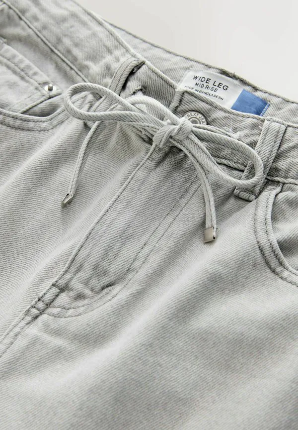 Спортивные брюки с широкими штанинами и широкой талией Next, Grey Denim — фото 2