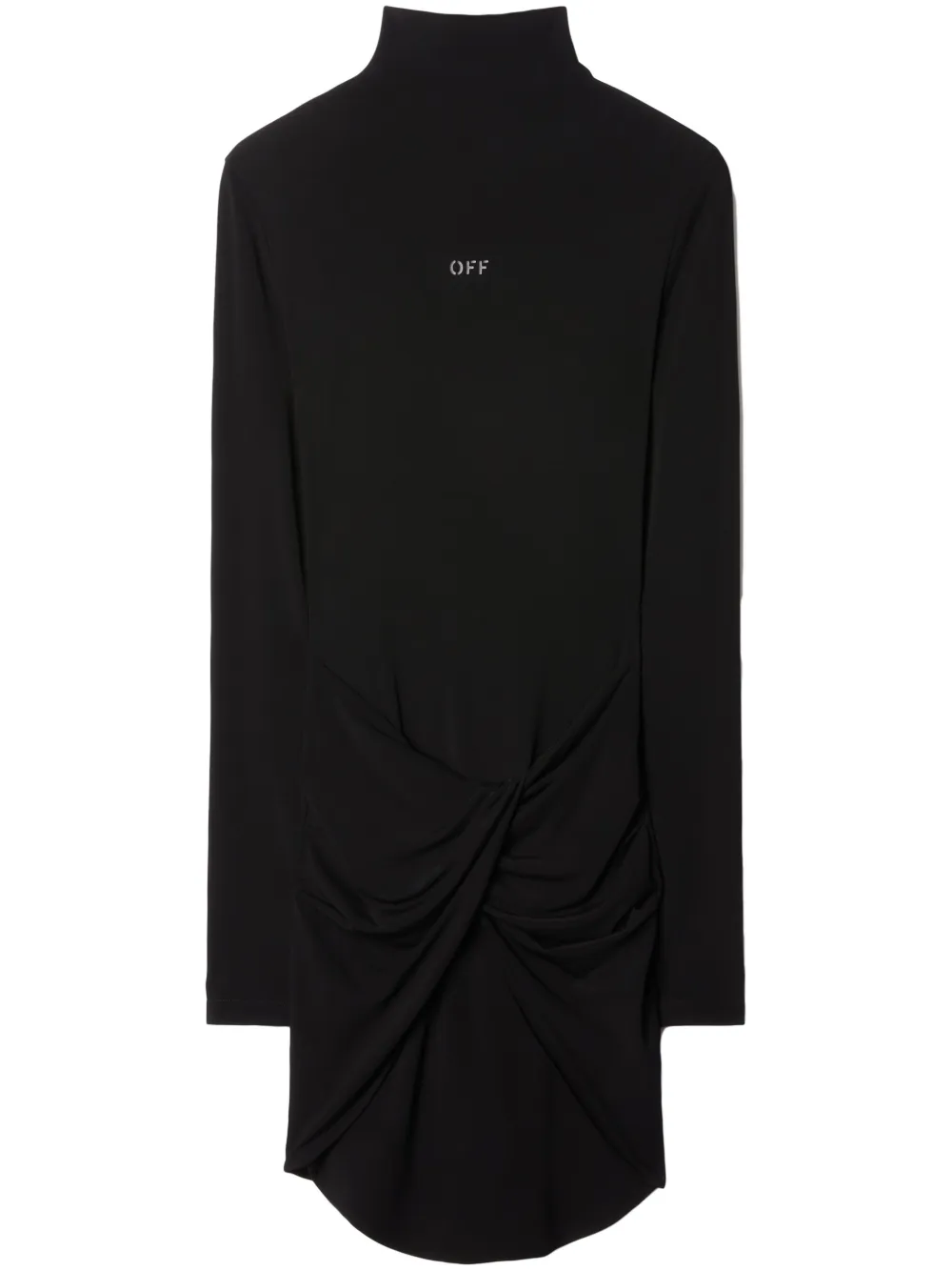 

Платье мини с длинными рукавами и драпировкой OFF-WHITE, черный