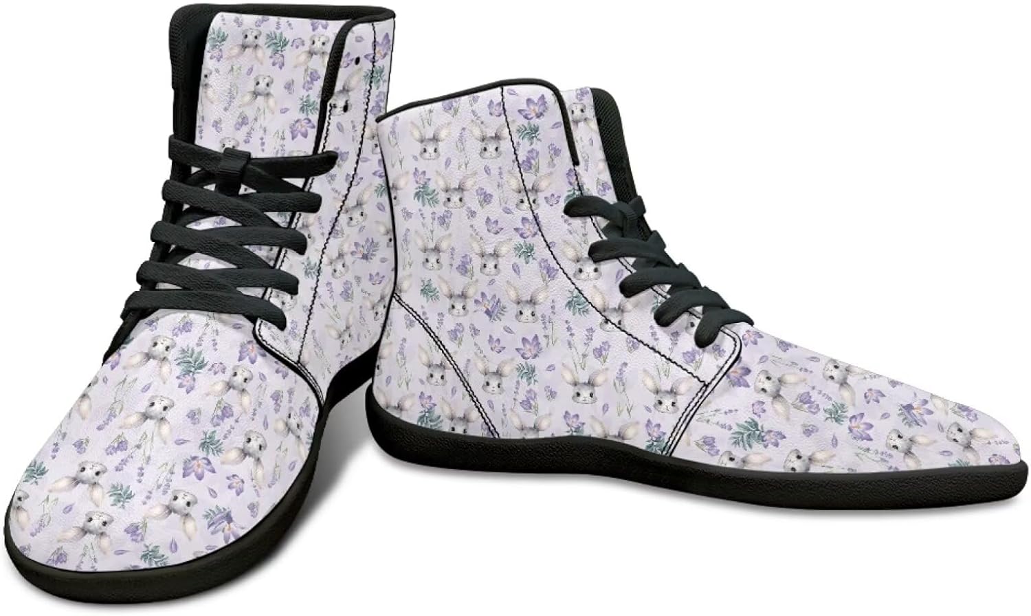 

Высокие кроссовки с пасхальным принтом для бега - нескользящие кроссовки для бега, мужская обувь для бега по земле, повседневная спортивная обувь Watdotory, Flower Bunny