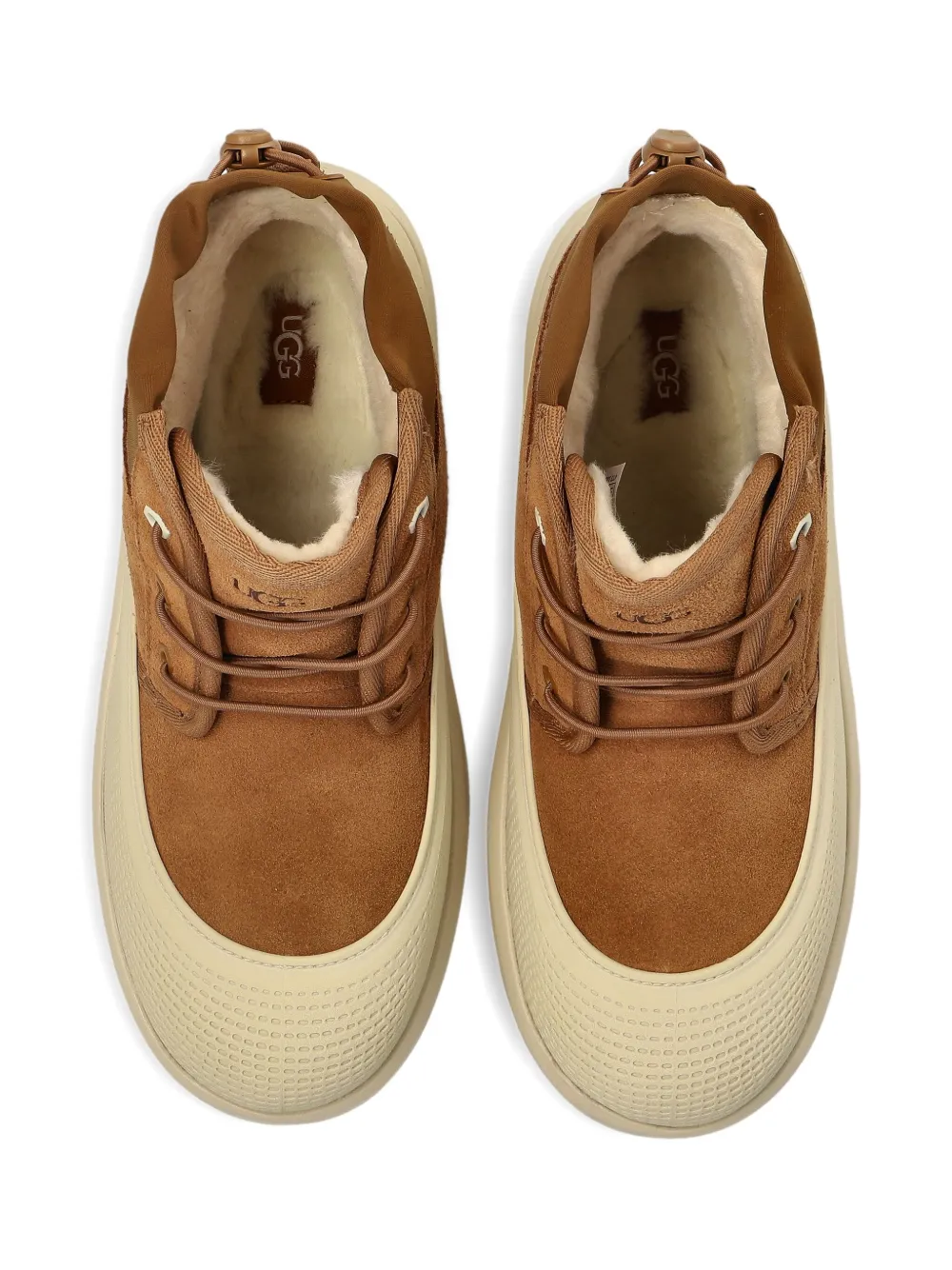 Ботинки Neumel на шнуровке с вставками Ugg Kids, коричневый — фото 4