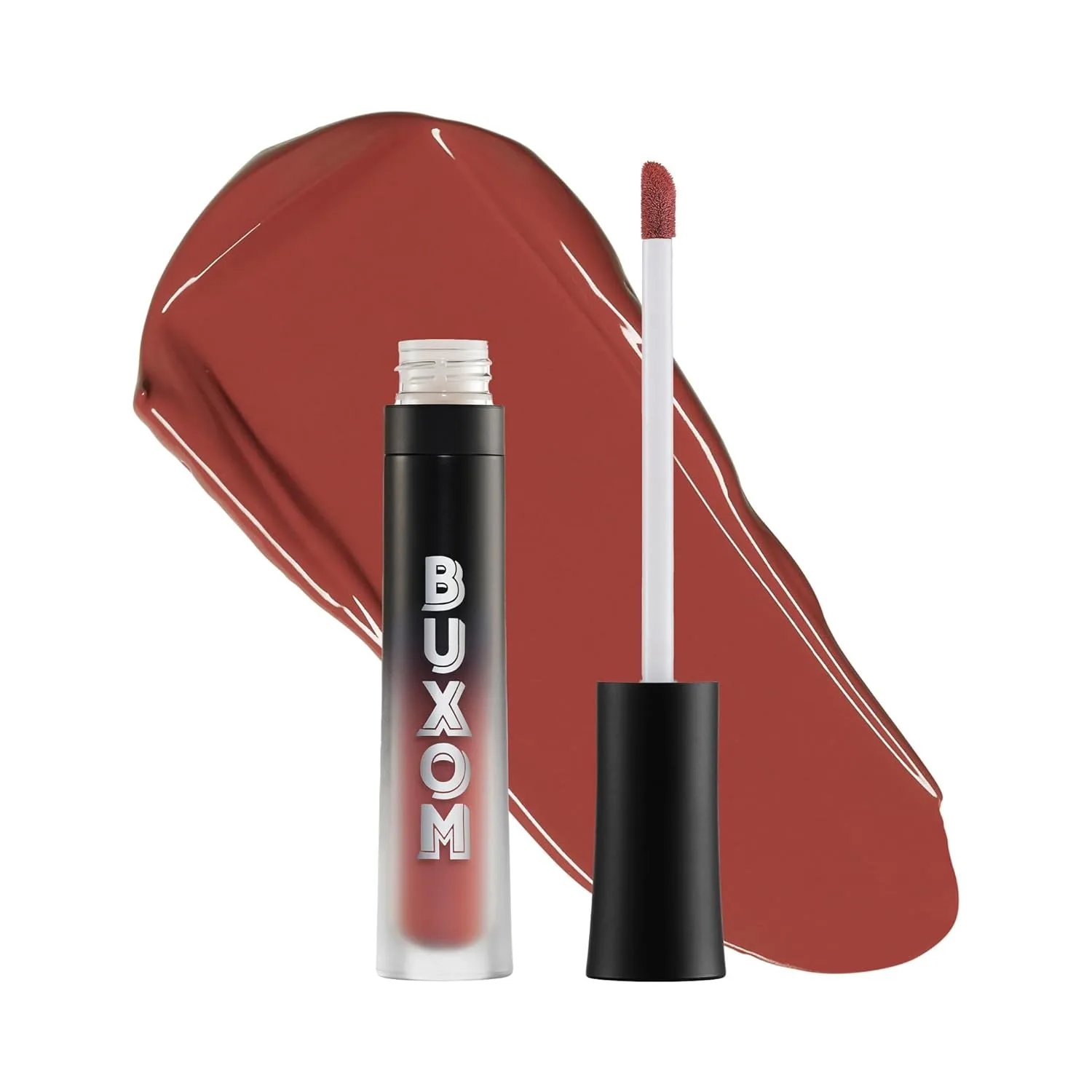 BUXOM Full-On Plumping Liquid Matte Lipstick, стойкость 8 часов, с витамином E, гиалуроновой кислотой и пептидным комплексом, устойчив к переносу, cruelty-free, 08 Hush Hush Honey (Cinnamon)