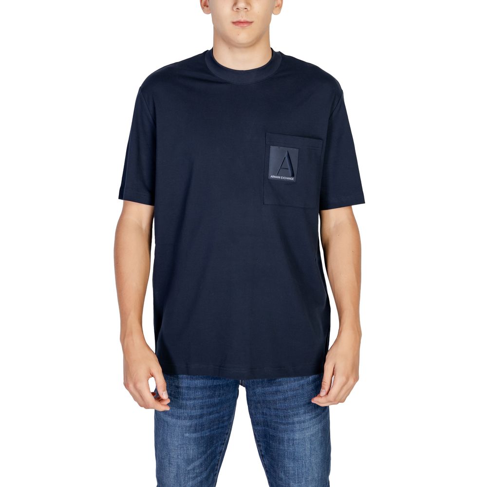 

Синяя хлопковая футболка Armani Exchange