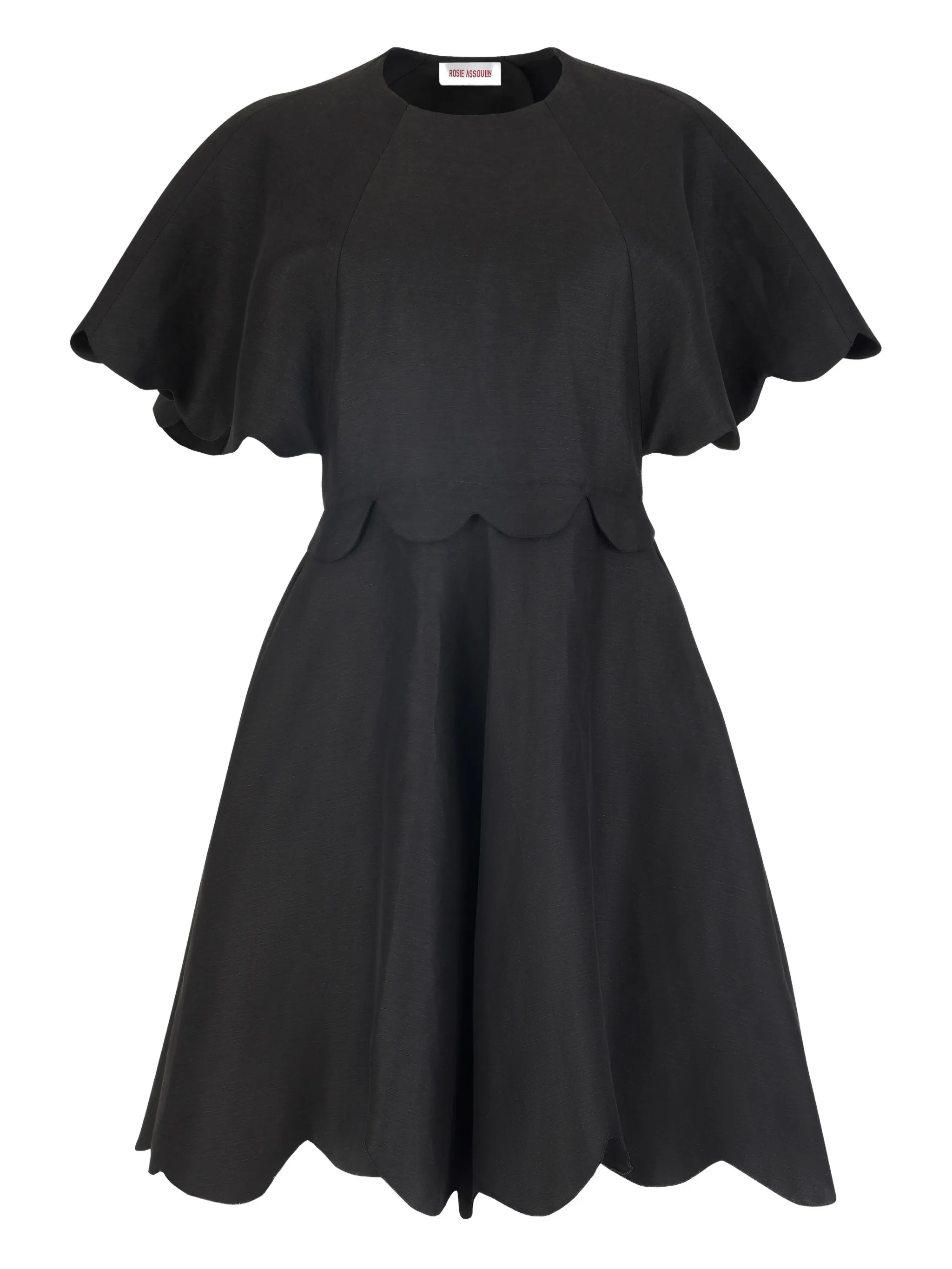 

Мини-платье с фестончатой отделкой цвета лютика Rosie Assoulin, черный