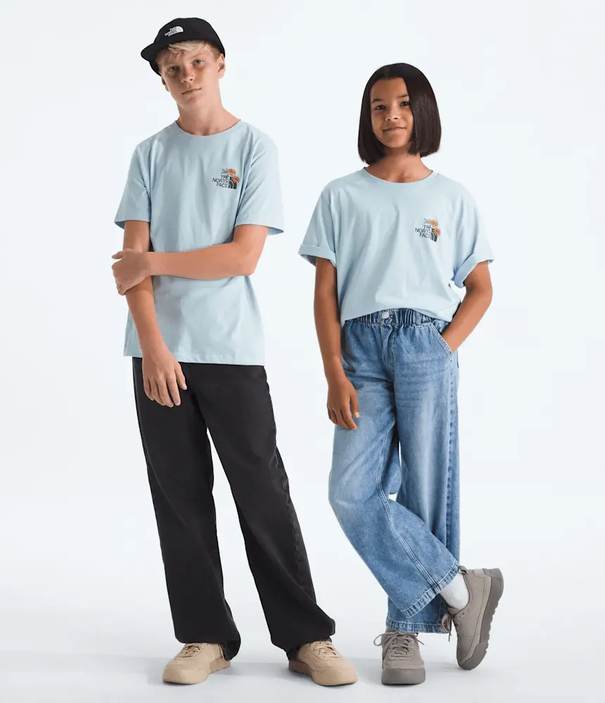 

Футболка Evolution Flora с короткими рукавами для мальчиков и девочек с рисунком The North Face, Polar Haze