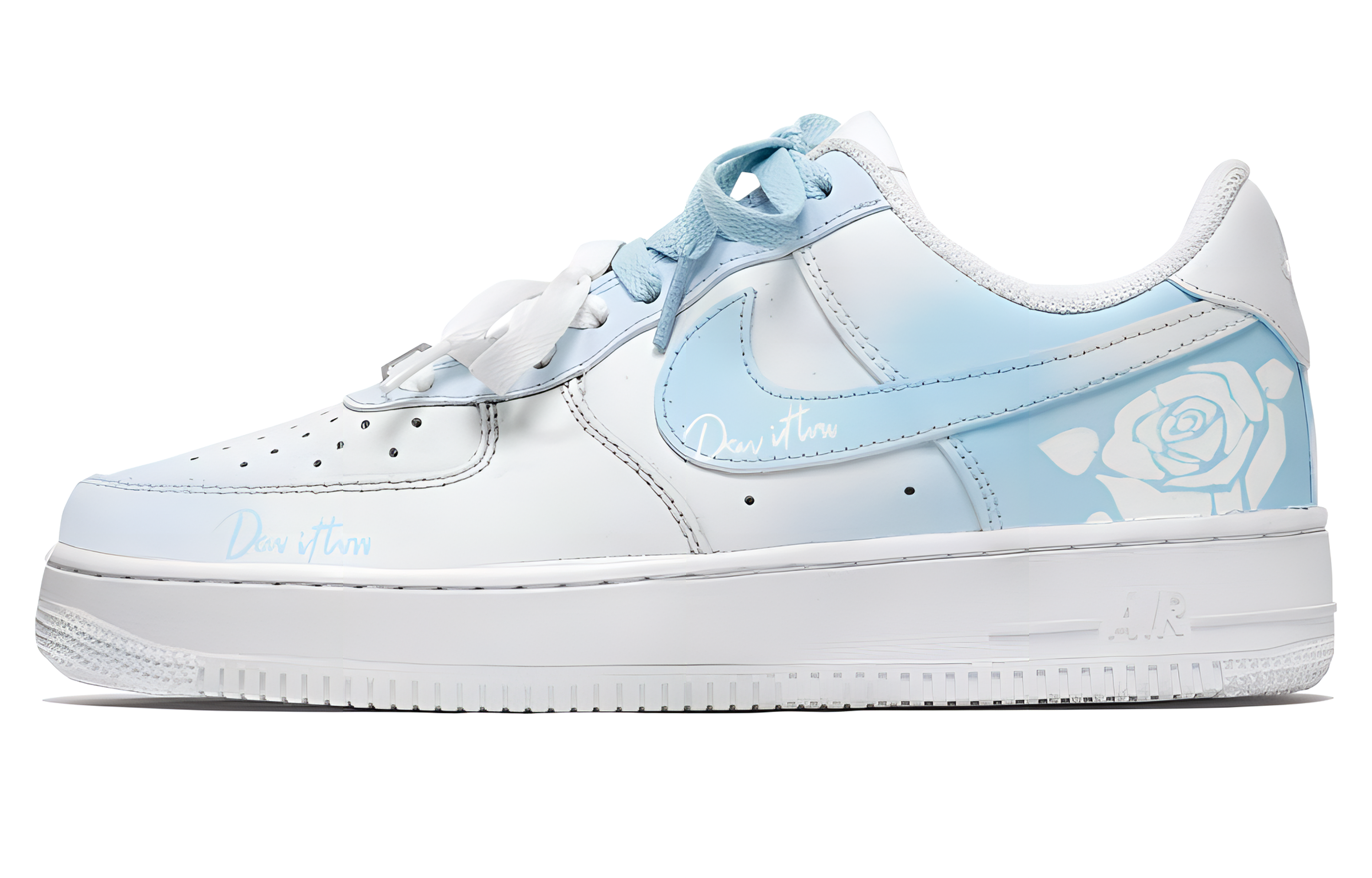 

Nike Кроссовки Air Force 1 Crushed Ice, износостойкие, низкие, для скейтбординга, мужские, белые, синие