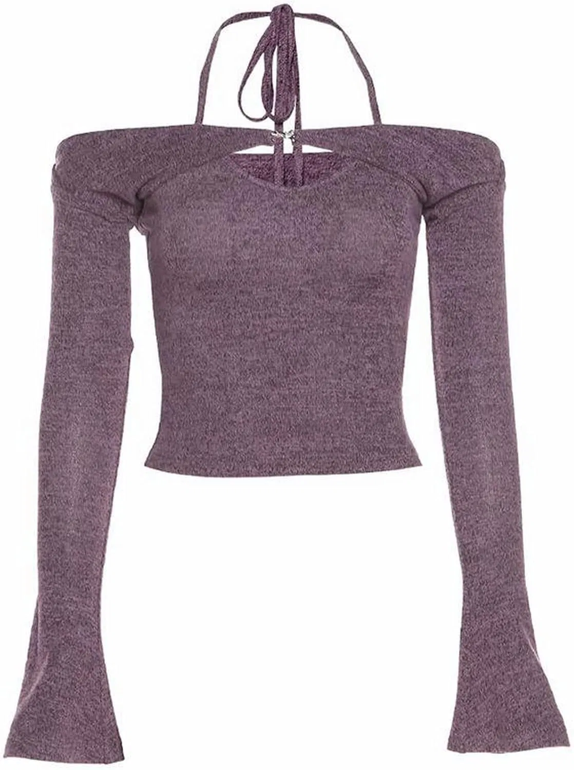 Блуза с запа́хом женская Halter Neck, фиолетовый