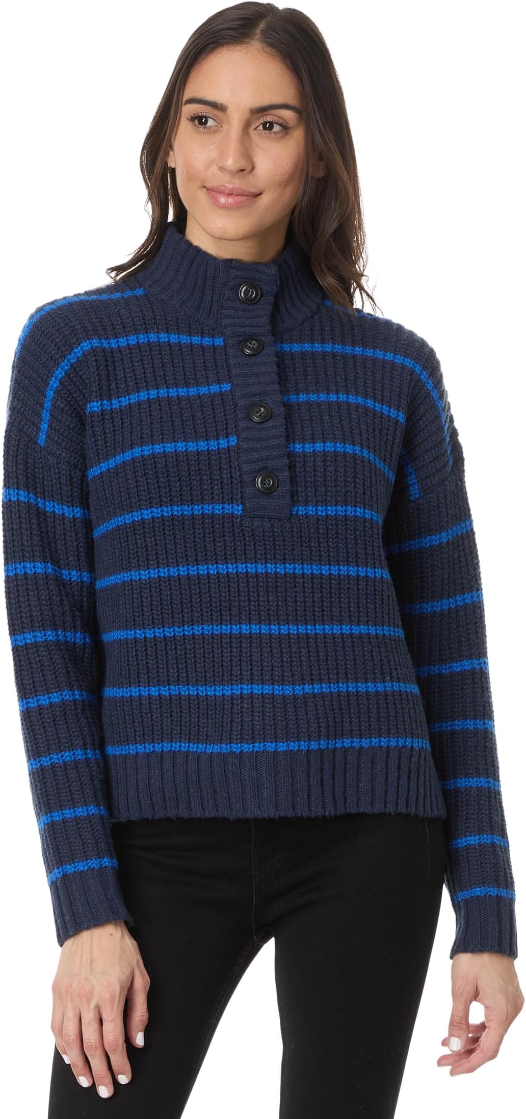 

Свитер Toad&Co Moss Point Henley Sweater, цвет Nautical Stripe