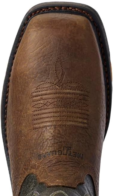 Мужские ботинки Ariat WorkHog Wide Square CSA Met Guard с композитным носком, размер 11, зеленый/коричневый — фото 4