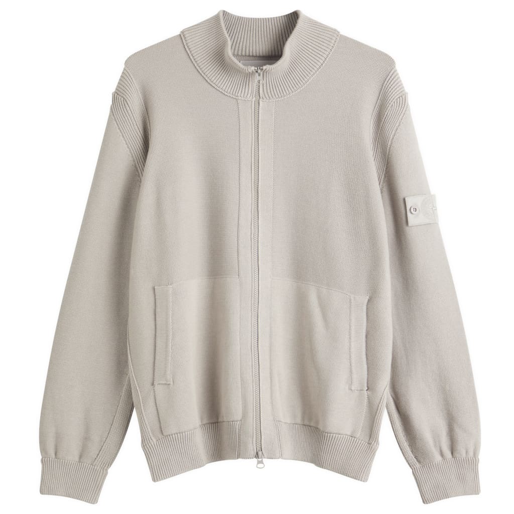

Кардиган на молнии Ghost Piece из хлопка и кашемира Stone Island, цвет dust