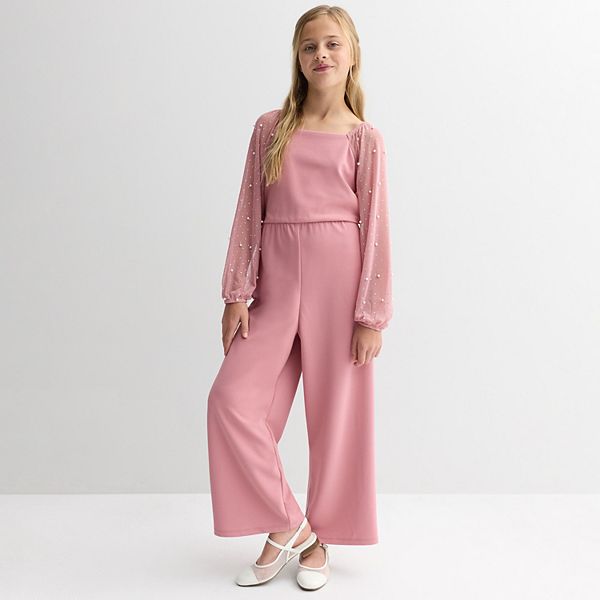 

Детский комбинезон с прозрачными рукавами из крепа и аксессуаром для волос Speechless