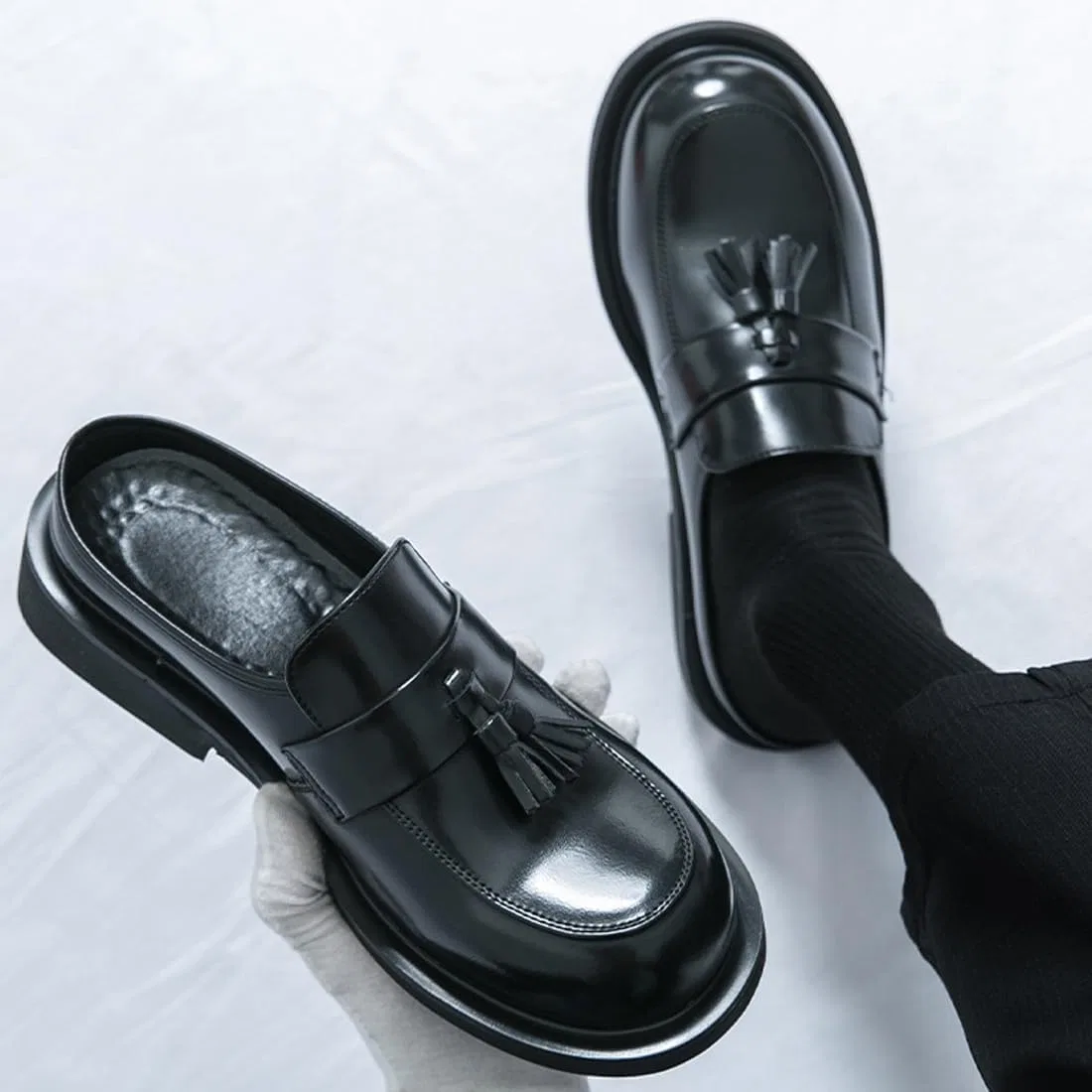 Лоферы мужские Patent Leather, British Style, Black — фото 2