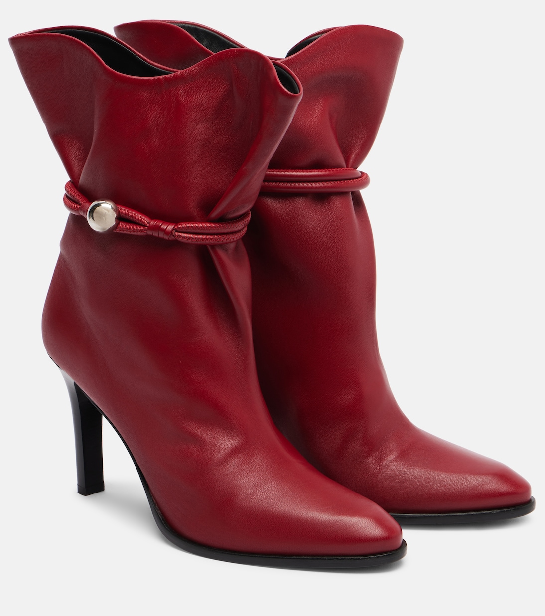 Ботильоны кожаные Lolya 90 Isabel Marant, Deep Red