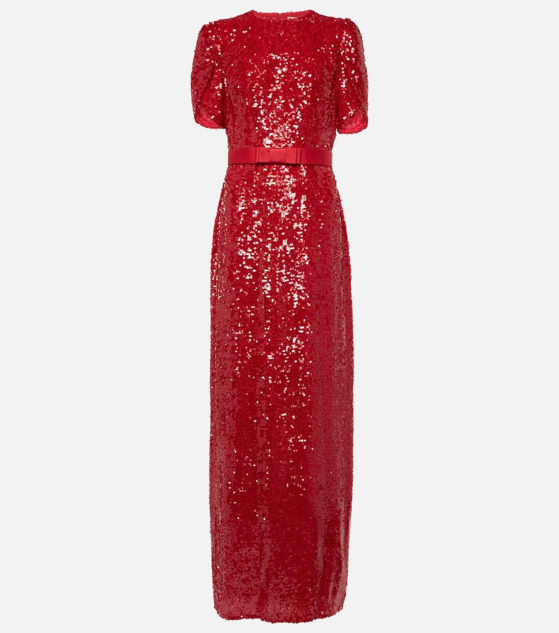 

Платье макси с бантом и пайетками Erdem, красный