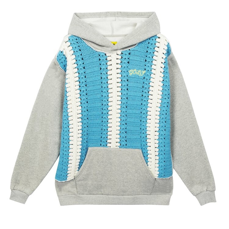 

Худи GOLF WANG Crochet Front Hoodie, цвет Heather Grey
