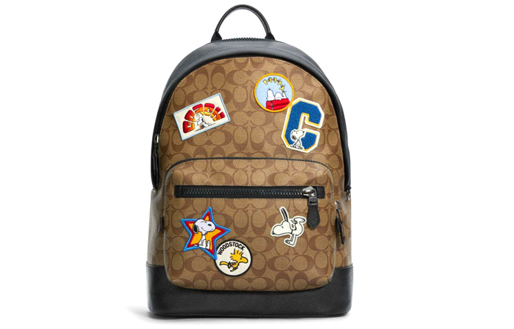 

COACH Сумка-рюкзак из холста с кожаной спинкой