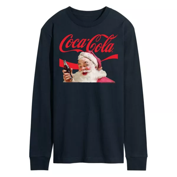 

Мужская футболка с длинным рукавом Coca-Cola и логотипом Санты Licensed Character, синий