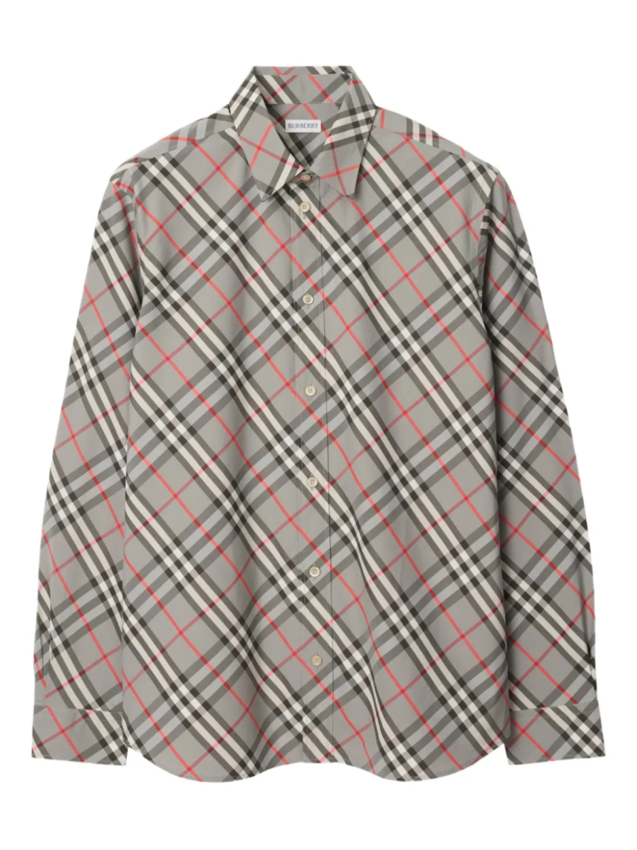 

Рубашка из хлопка в клетку Burberry, серый