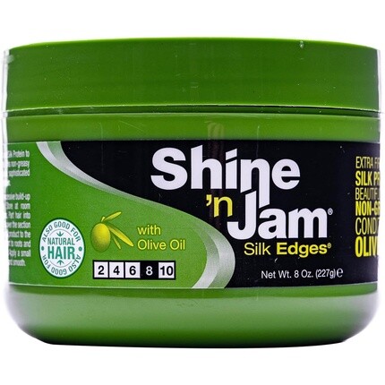 

Shine 'N Jam Silk Edges с оливковым маслом 8 унций 227 г Ampro