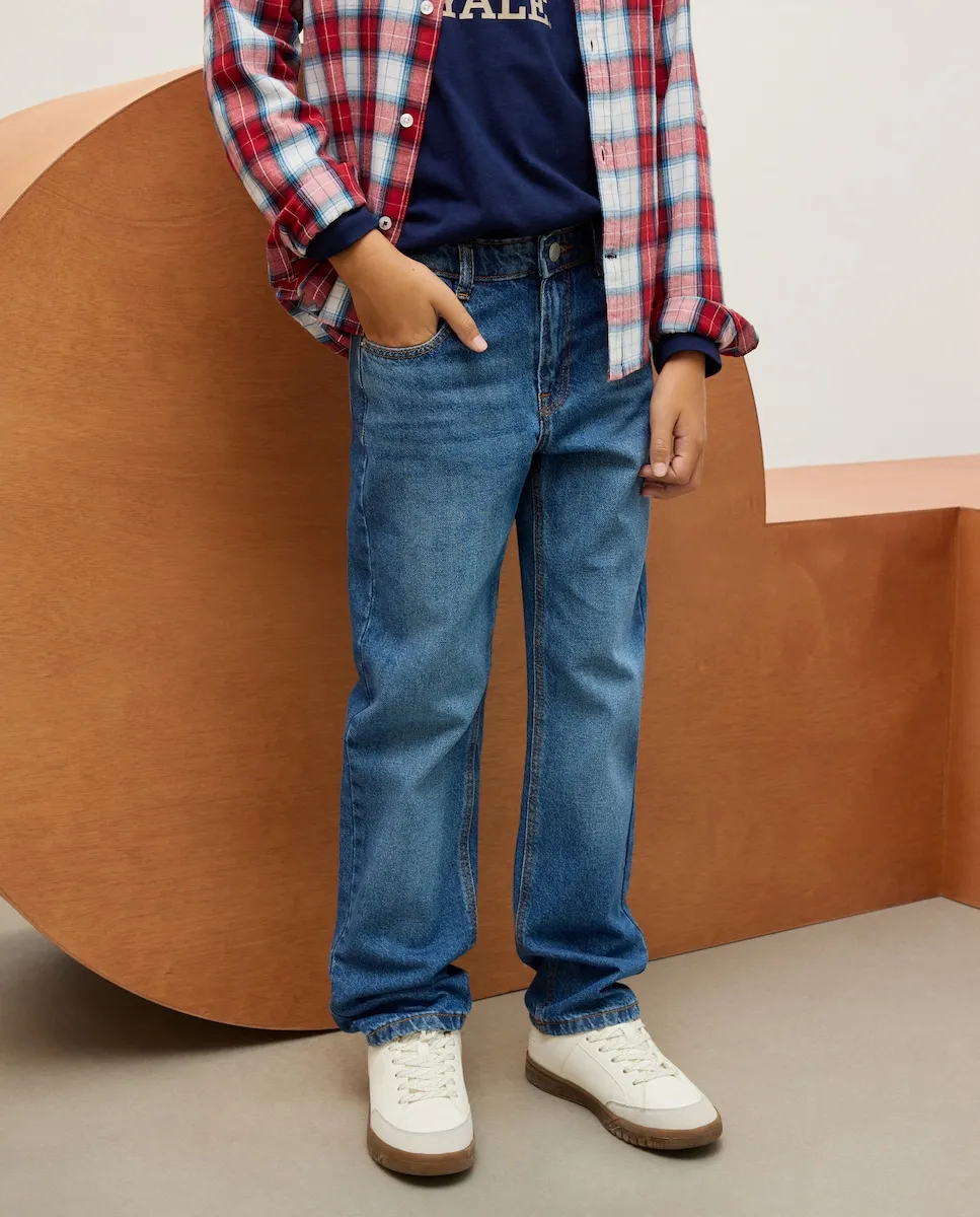 

Джинсы для мальчика обычного кроя Kids El Corte Inglés, бледно-голубой