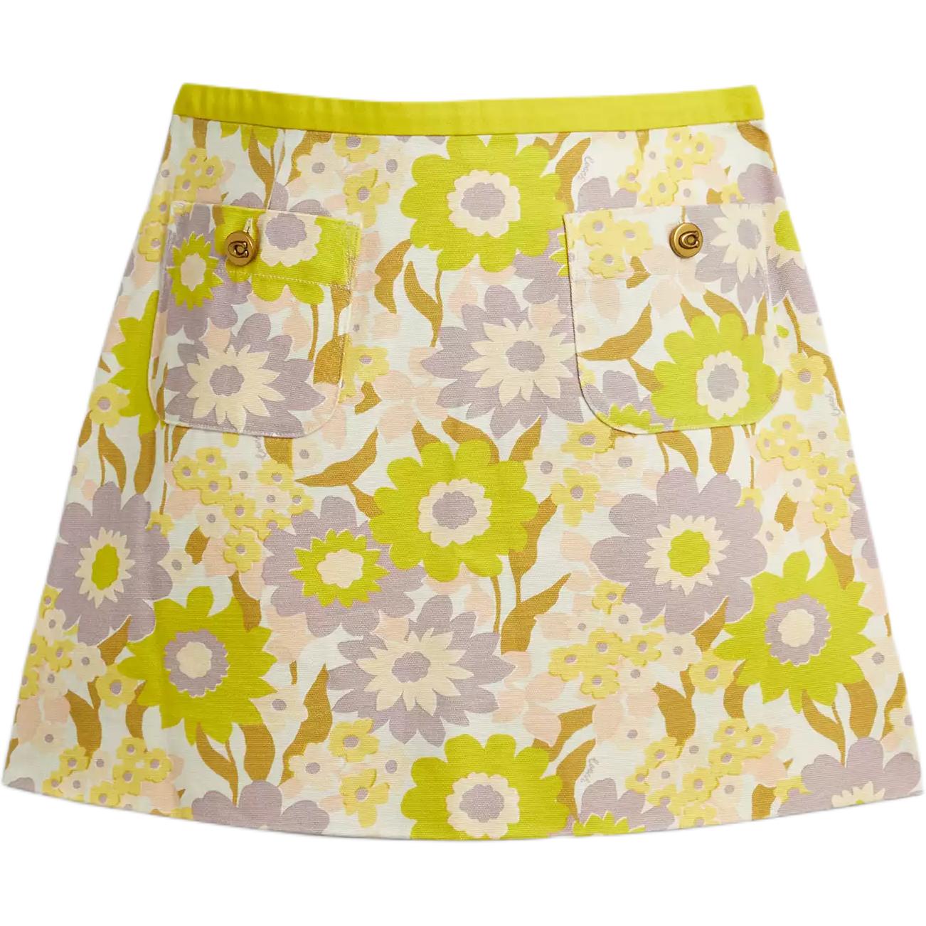 

COACH SS25 повседневная короткая юбка женская floral yellow