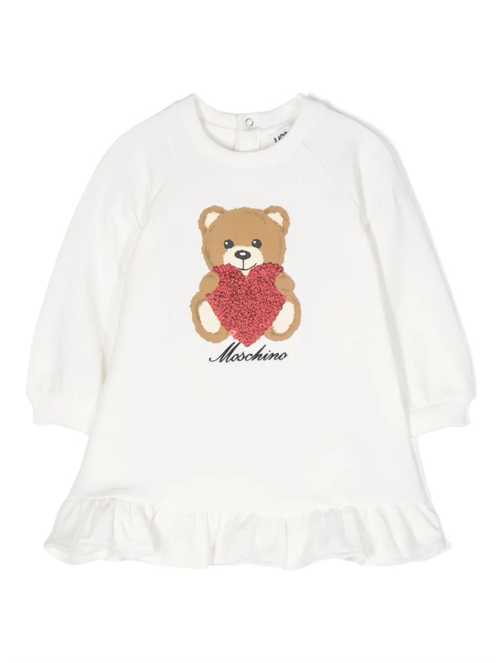 

Платье с длинными рукавами и логотипом Moschino Kids, белый