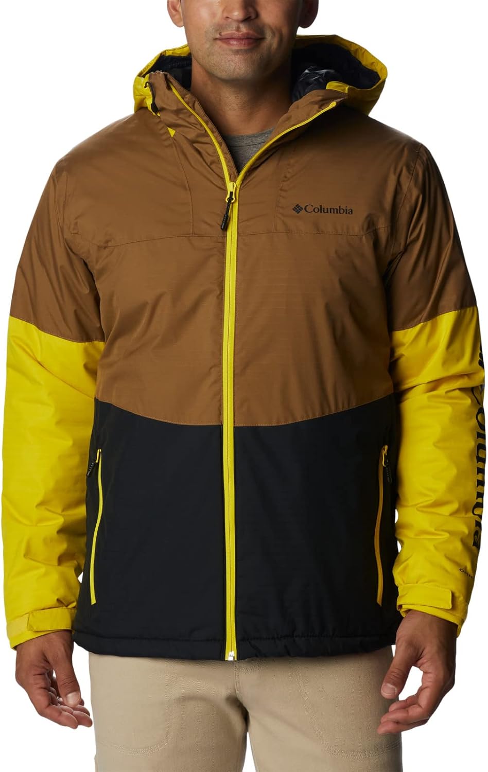 

Куртка Columbia Point Park с утеплителем для мужчин, Delta/Black/Laser Lemon