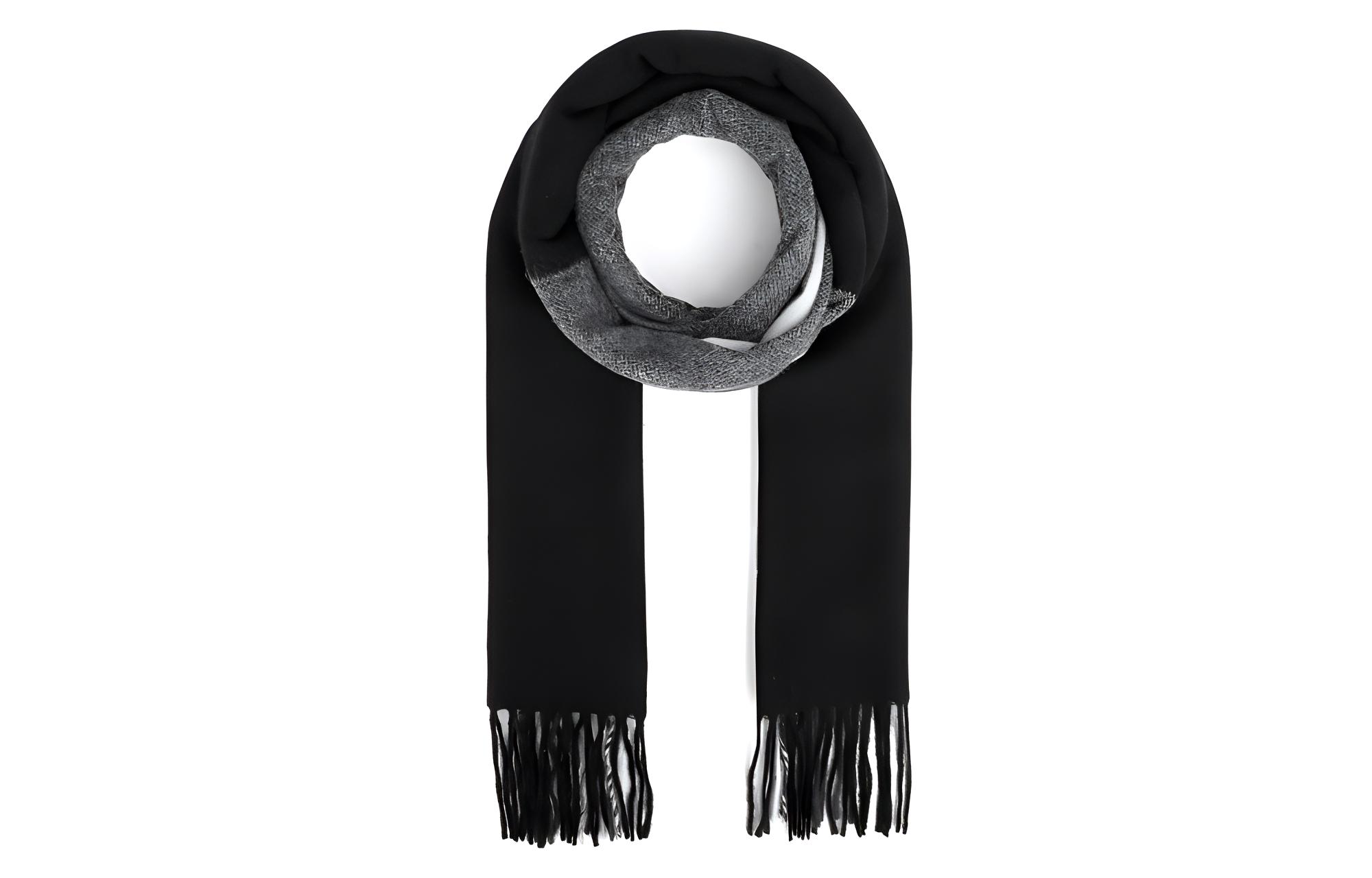 

BALLY Шарф с бахромой и полосками, Black