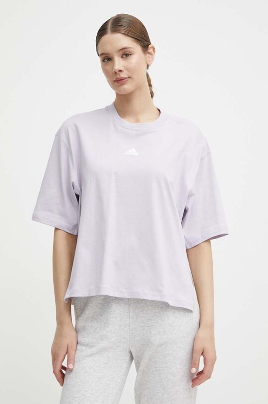 

Хлопковая футболка adidas, фиолетовый