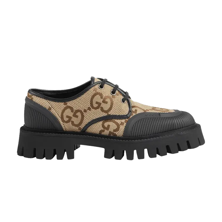 Кроссовки Gucci Wmns Maxi GG Lace-Up 'Beige Black', желто-коричневый
