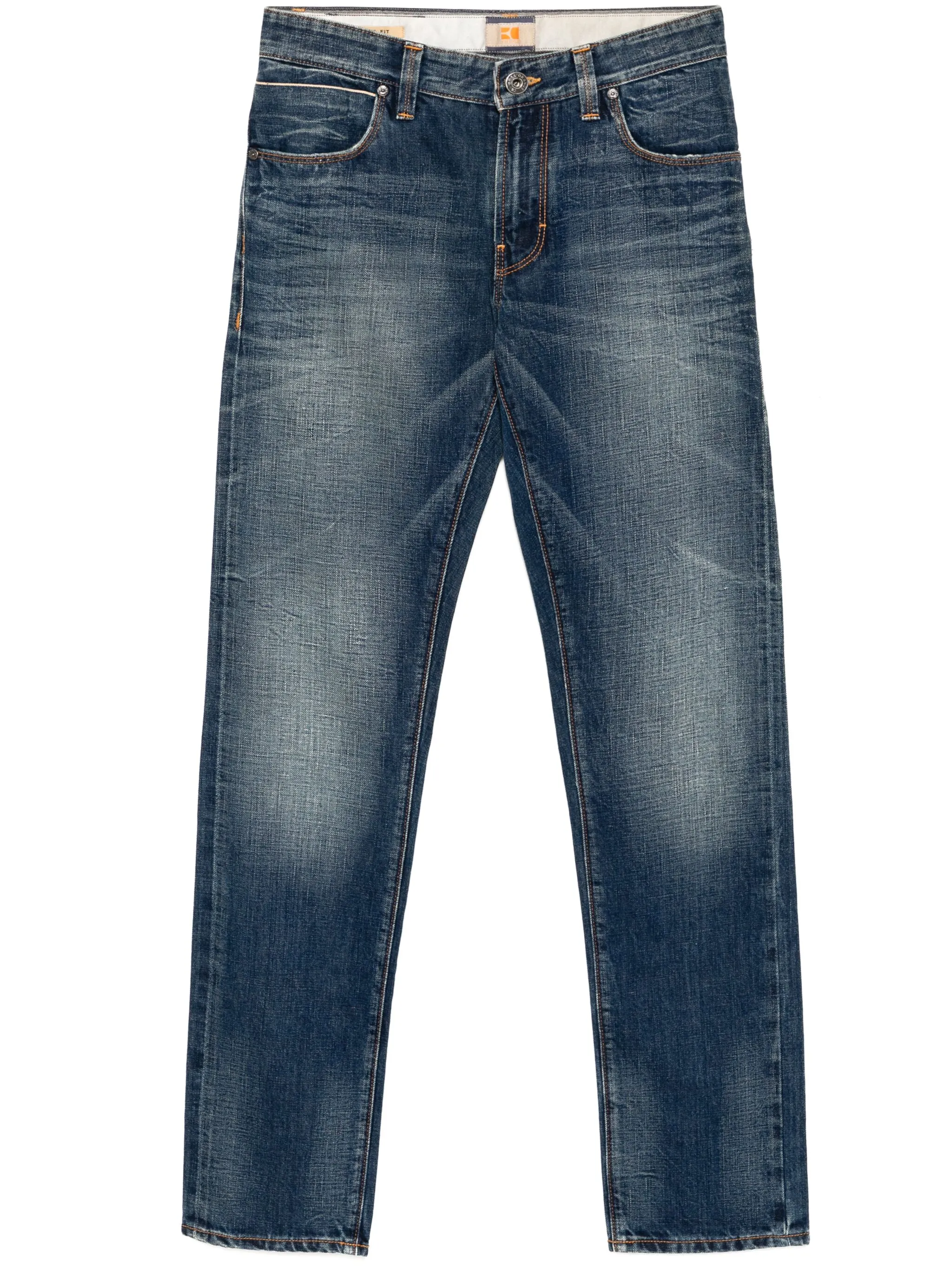 

Джинсы с эффектом потертости Boss, синий