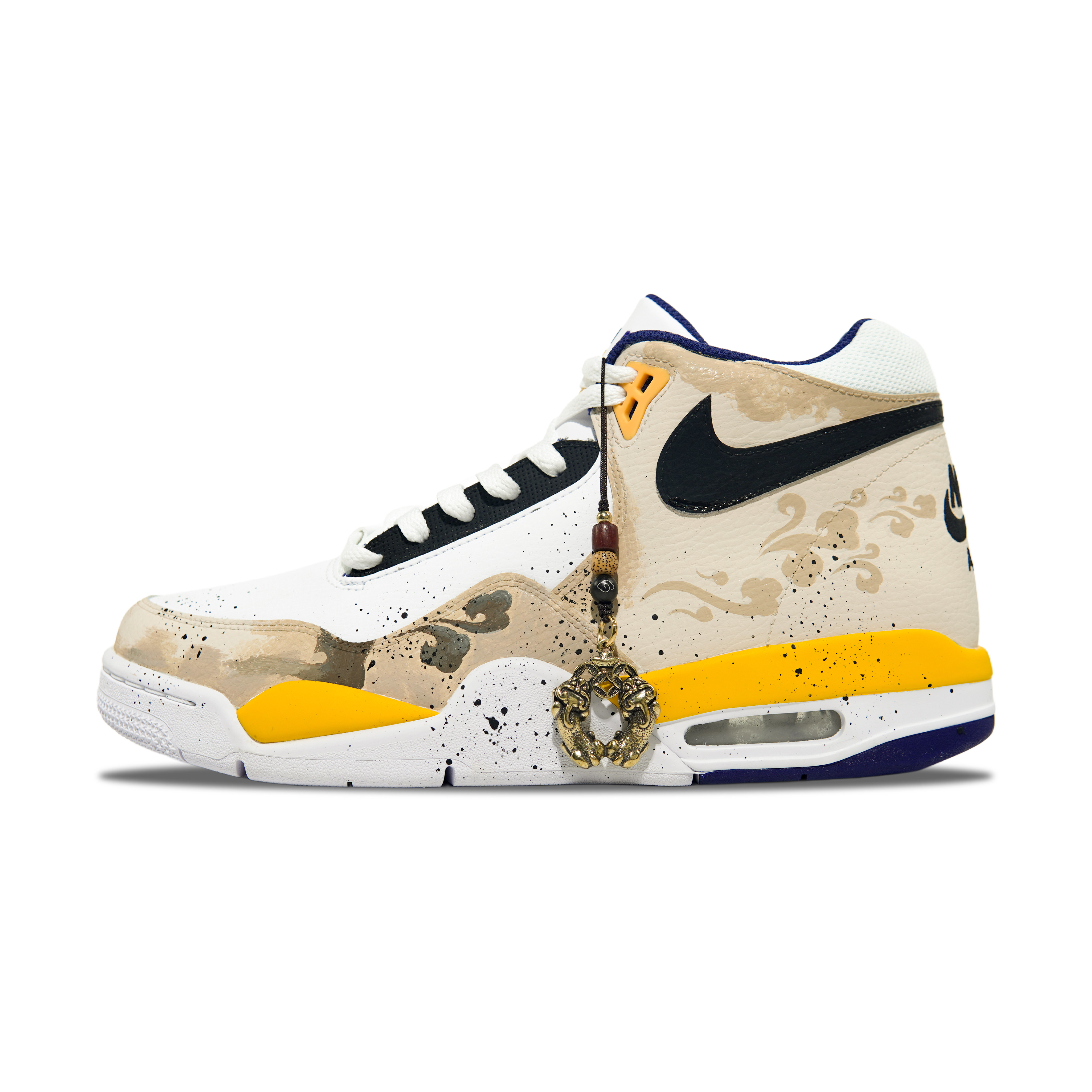 

Nike Баскетбольные кроссовки Flight Legacy Cushioning, противоскользящие и износостойкие, винтажные, среднего размера, белые, мужские