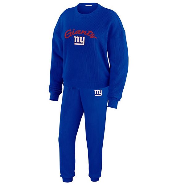 

Женский кремовый лонгслив и брюки new york giants из трикотажа tri-blend Wear By Erin Andrews