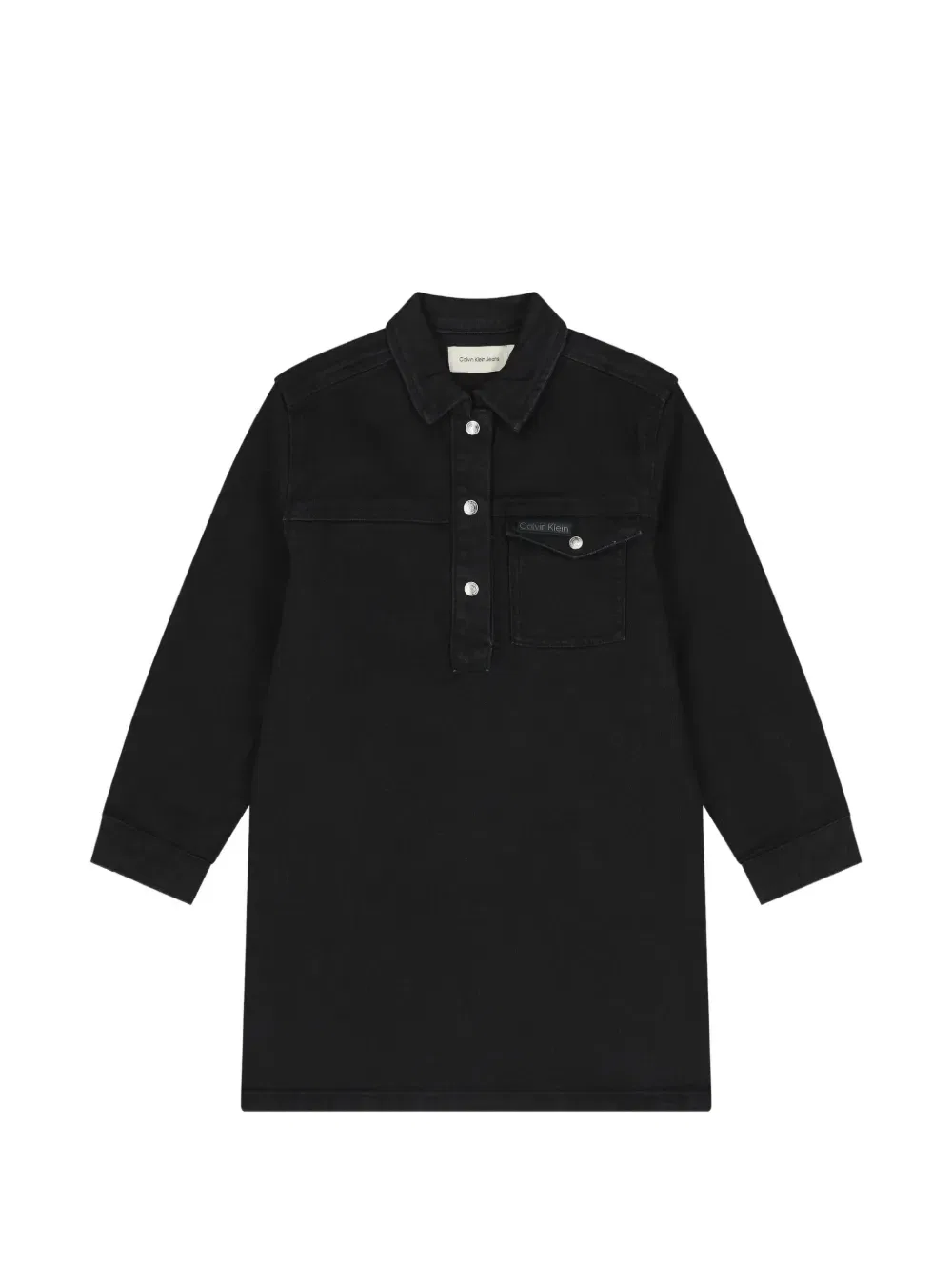 Платье с нагрудным карманом на пуговицах Calvin Klein Kids, черный