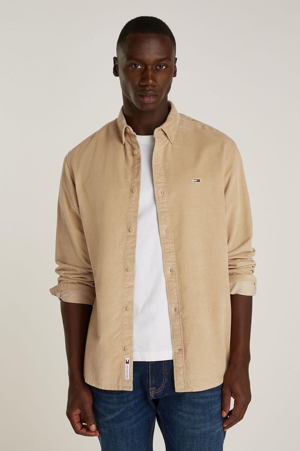 

Рубашка вельветовая, облегающая Tommy Jeans, золотой