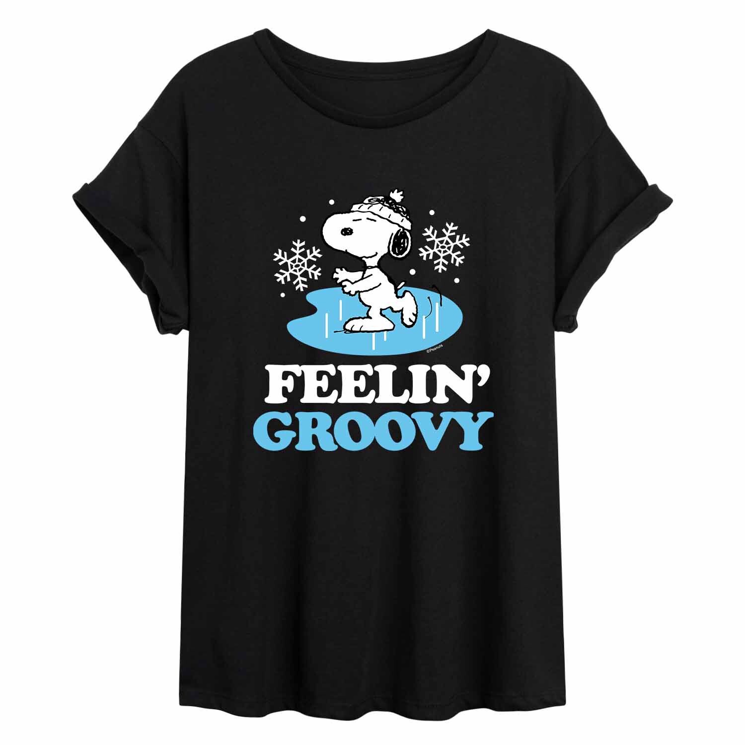 

Струящаяся футболка Juniors' Peanuts Snoopy "Feelin' Groovy" Licensed Character