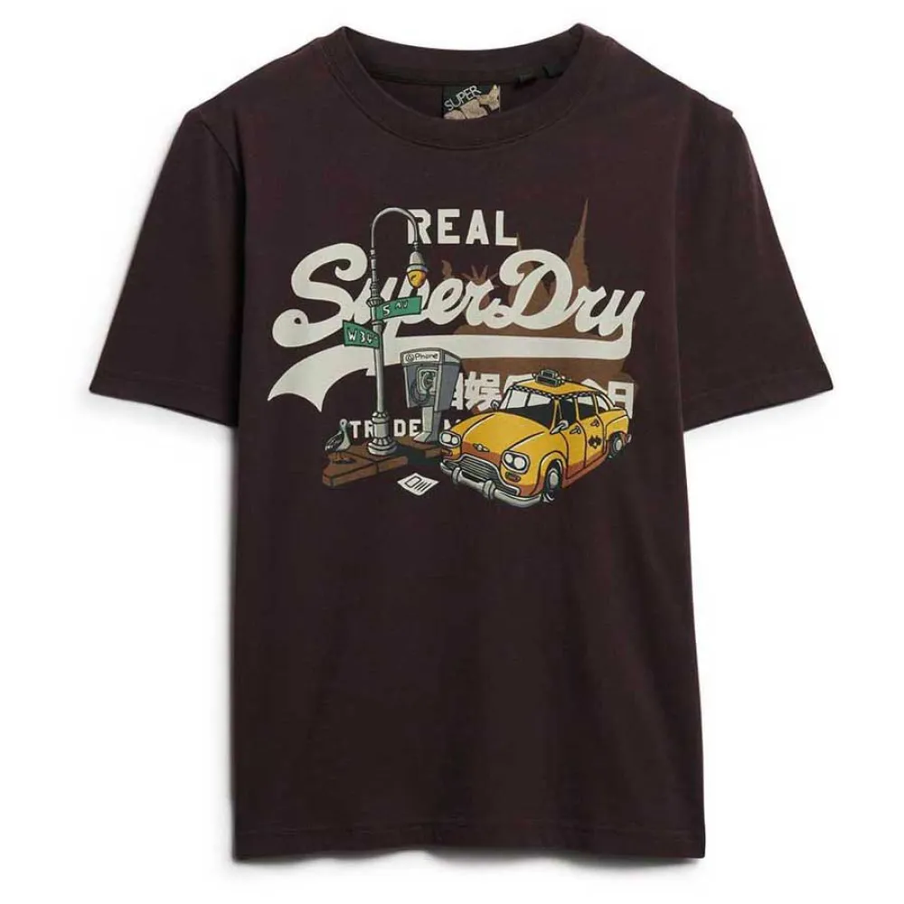 

Футболка Superdry New York Vl Relaxed, коричневый