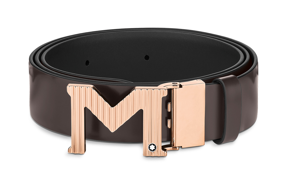 

MONTBLANC Кожаный мужской ремень черный шириной 3.5 см, Black