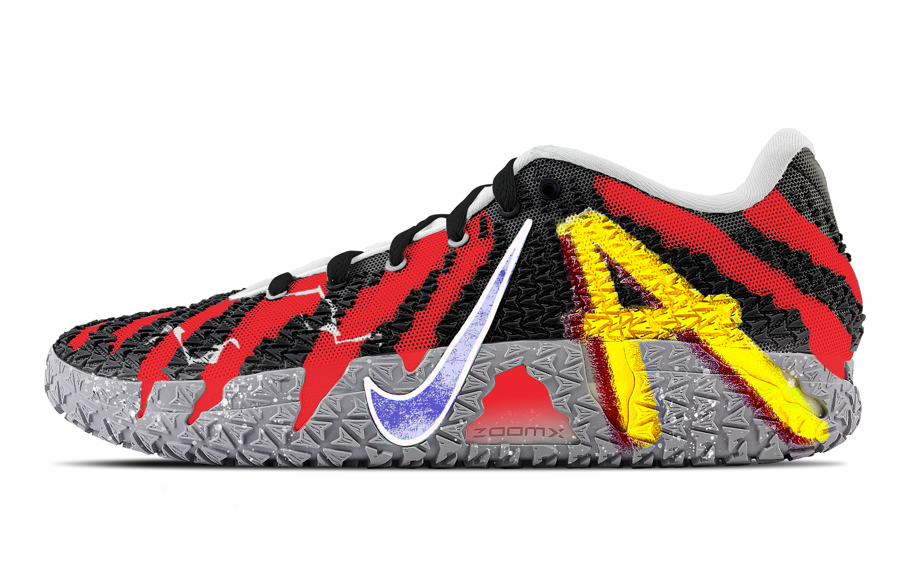 Nike Баскетбольные кроссовки Ja Morant 3 Lightning, устойчивые к истиранию, низкие, унисекс, черно-красные