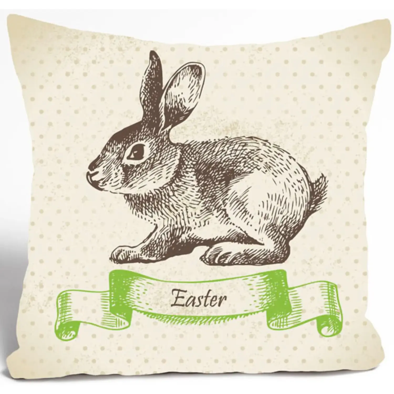 

Декоративная подушка Queence «Базо», милый зайчик, чехол без наполнения, 1 шт, цвет grün + bedruckt